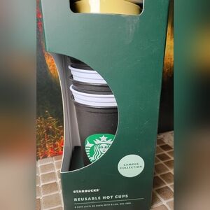 Set of Six (6) Starbucks University of Colorado Reusable Cups w/Lids NEW